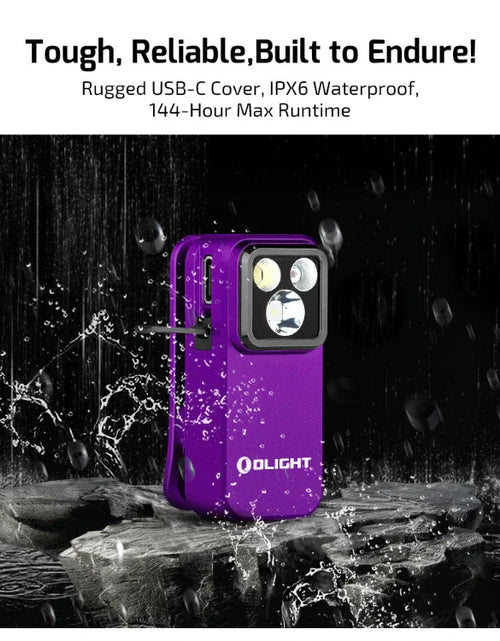 Load image into Gallery viewer, OLIGHT OCLIPPROPU Oclip Pro Clip on Flashlight with Floodlight - Purple
