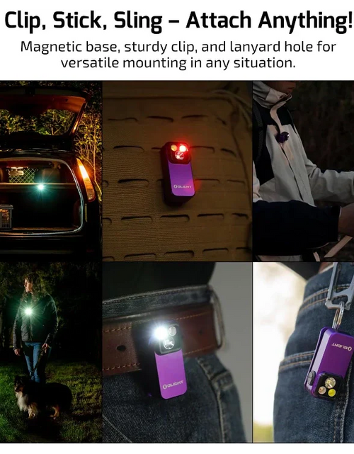 Load image into Gallery viewer, OLIGHT OCLIPPROPU Oclip Pro Clip on Flashlight with Floodlight - Purple
