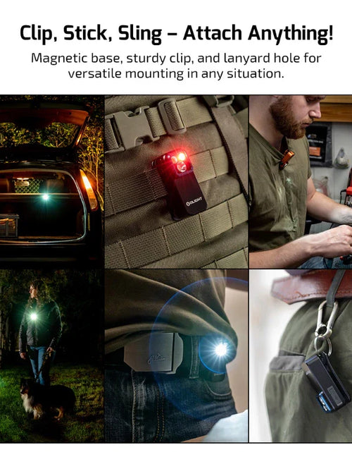 Load image into Gallery viewer, OLIGHT OCLIPPROSTARS Oclip Pro Clip on Flashlight with Floodlight Spotlight and Red Light - Stars &amp; Stripes Edition
