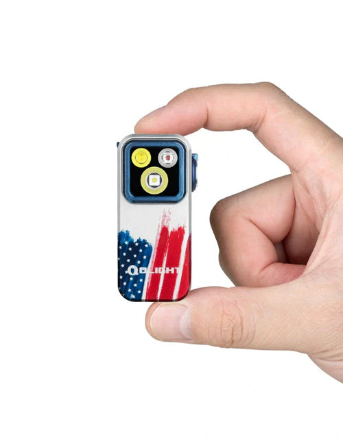Load image into Gallery viewer, OLIGHT OCLIPPROSTARS Oclip Pro Clip on Flashlight with Floodlight Spotlight and Red Light - Stars &amp; Stripes Edition

