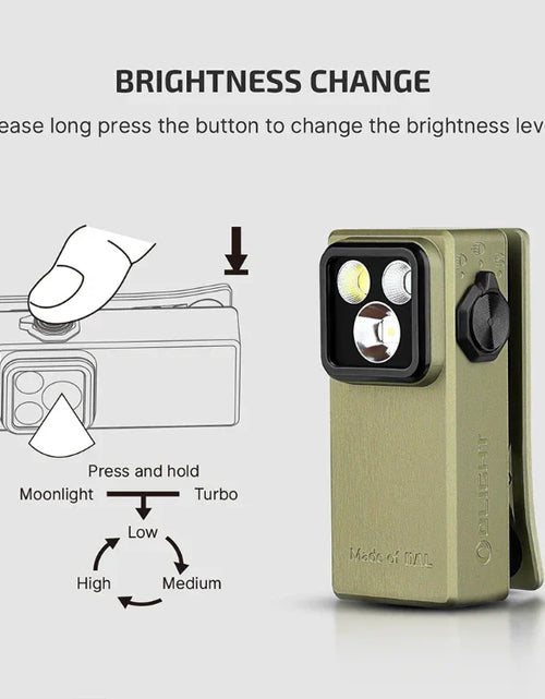 Load image into Gallery viewer, OLIGHT OCLIPULTRAOAL Oclip Ultra Clip-On EDC Light with Flood, Spot, and UV Modes - Olive Green

