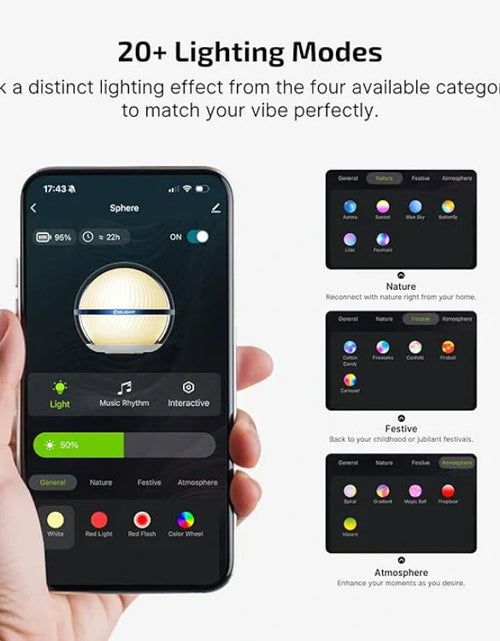 Load image into Gallery viewer, OLIGHT SPHEREC Sphere Ambient Light with App Control - Blue
