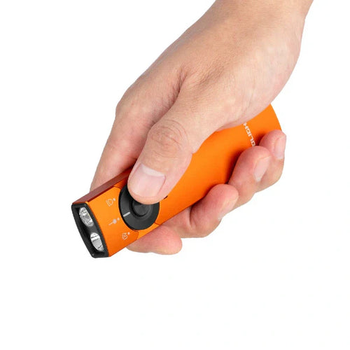 Load image into Gallery viewer, OLIGHT ARKFELDPRO3ROGV3 Arkfeld Pro Flat EDC Flashlight with LED Light UV and Laser - Orange
