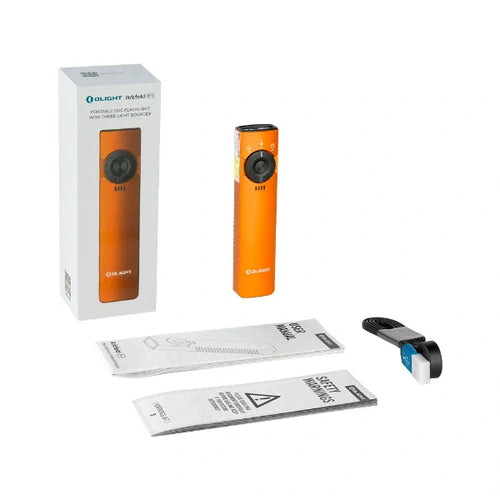 Load image into Gallery viewer, OLIGHT ARKFELDPRO3ROGV3 Arkfeld Pro Flat EDC Flashlight with LED Light UV and Laser - Orange
