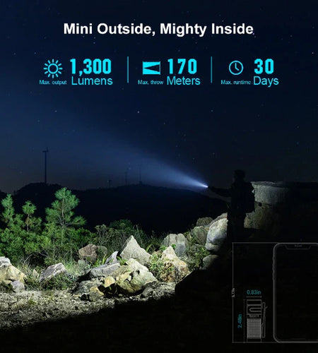 OLIGHT BATON4KITODG Baton 4 Powerful EDC Flashlight 1300 Lumens - OD Green - Premium (With Charging Case)