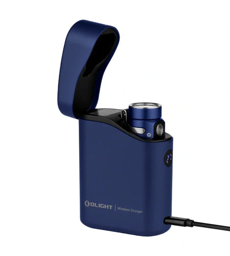 OLIGHT BATON4KITRGBU Baton 4 Powerful EDC Flashlight 1300 Lumens - Regal Blue - Premium (With Charging Case)
