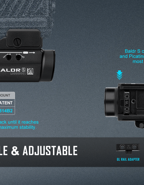 Load image into Gallery viewer, OLIGHT BALDRSBK Baldr S Rail Mounted Light 800 Lumens
