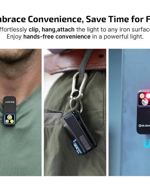 Load image into Gallery viewer, OLIGHT OCLIPPROBKC2M Oclip Pro Clip on Flashlight with Floodlight Spotlight and Red Light - Black
