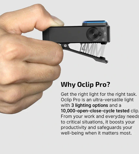 OLIGHT OCLIPPROBKC2M Oclip Pro Clip on Flashlight with Floodlight Spotlight and Red Light - Black