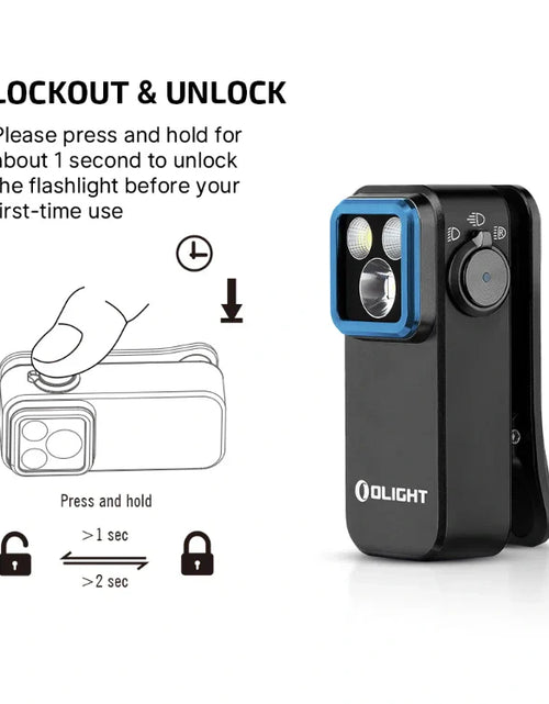 Load image into Gallery viewer, OLIGHT OCLIPPROBKC2M Oclip Pro Clip on Flashlight with Floodlight Spotlight and Red Light - Black
