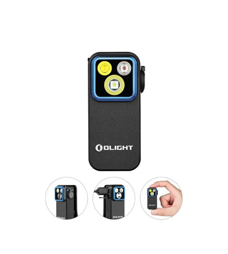 OLIGHT OCLIPPROBKC2M Oclip Pro Clip on Flashlight with Floodlight Spotlight and Red Light - Black