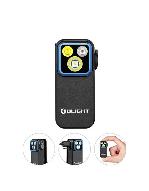 Load image into Gallery viewer, OLIGHT OCLIPPROBKC2M Oclip Pro Clip on Flashlight with Floodlight Spotlight and Red Light - Black
