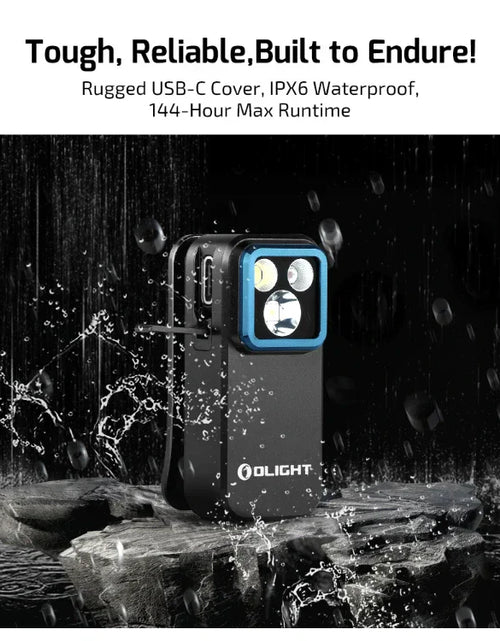 Load image into Gallery viewer, OLIGHT OCLIPPROBKC2M Oclip Pro Clip on Flashlight with Floodlight Spotlight and Red Light - Black
