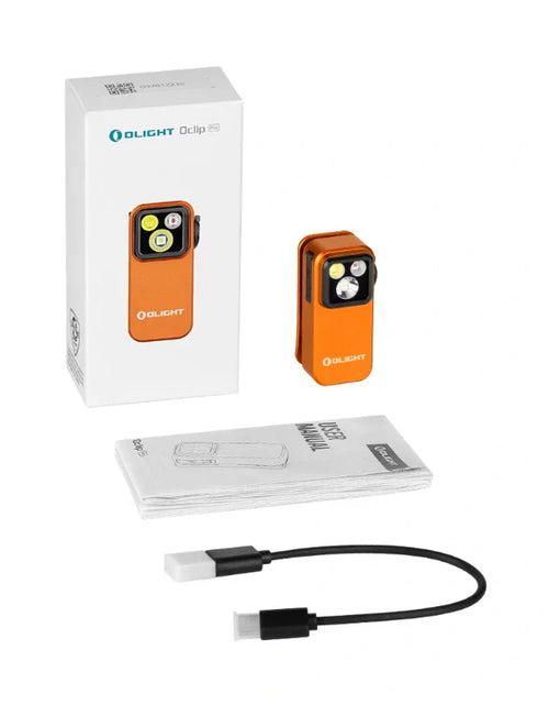 Load image into Gallery viewer, OLIGHT OCLIPPROOGC2M Oclip Pro Clip on Flashlight with Floodlight Spotlight and Red Light - Orange
