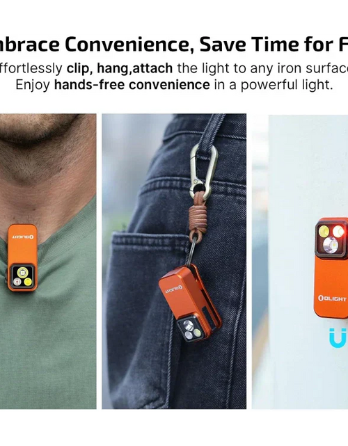 Load image into Gallery viewer, OLIGHT OCLIPPROOGC2M Oclip Pro Clip on Flashlight with Floodlight Spotlight and Red Light - Orange
