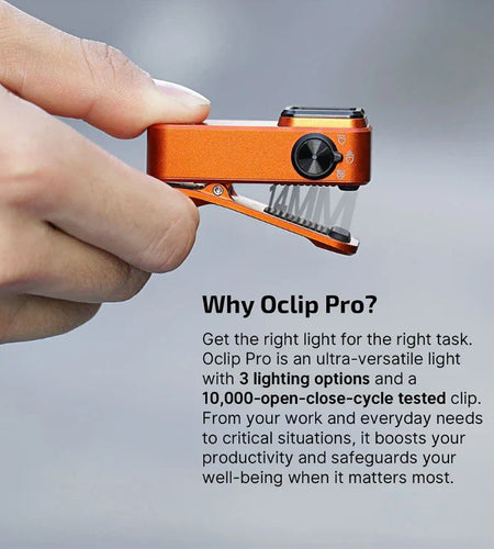 OLIGHT OCLIPPROOGC2M Oclip Pro Clip on Flashlight with Floodlight Spotlight and Red Light - Orange