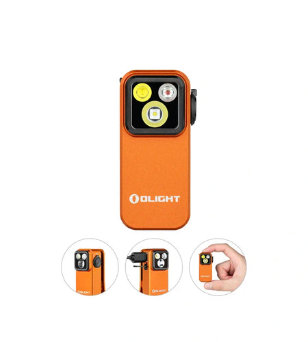 OLIGHT OCLIPPROOGC2M Oclip Pro Clip on Flashlight with Floodlight Spotlight and Red Light - Orange