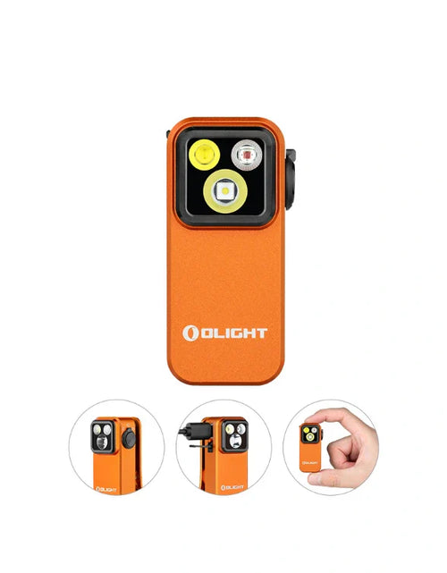 Load image into Gallery viewer, OLIGHT OCLIPPROOGC2M Oclip Pro Clip on Flashlight with Floodlight Spotlight and Red Light - Orange
