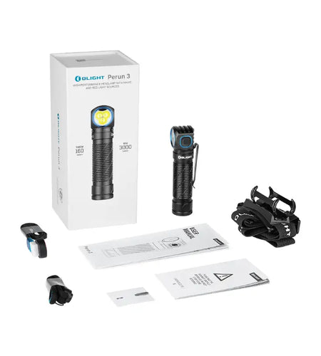 OLIGHT PERUN3BK Perun 3 Headlamp 3000 Lumens White Light and Red Light - Black