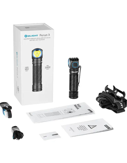 Load image into Gallery viewer, OLIGHT PERUN3BK Perun 3 Headlamp 3000 Lumens White Light and Red Light - Black
