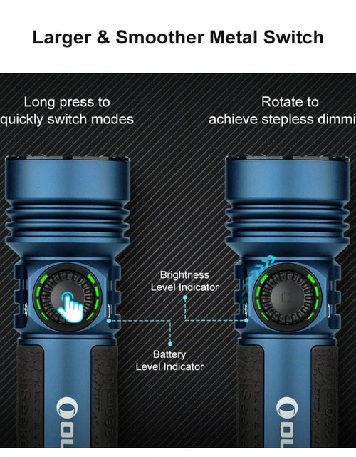 Load image into Gallery viewer, OLIGHT SEEKER4PROMNBUREGULAR Seeker 4 Pro High Power Flashlight - Midnight Blue CW(5700~7000K)
