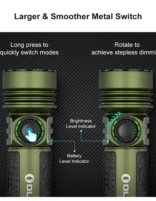 Load image into Gallery viewer, OLIGHT SEEKER4PROODG Seeker 4 Pro High Power Flashlight - OD Green CW(5700~7000K)
