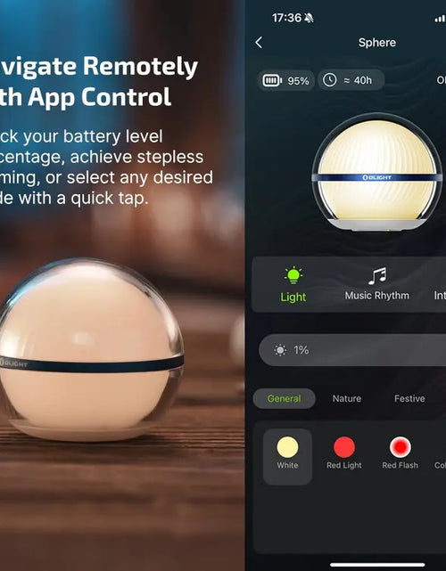 Load image into Gallery viewer, OLIGHT SPHERE Sphere Ambient Light with App Control - Blue
