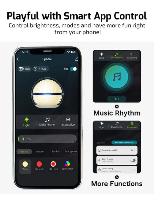 Load image into Gallery viewer, OLIGHT SPHERE Sphere Ambient Light with App Control - Blue
