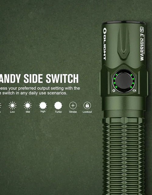Load image into Gallery viewer, OLIGHT WARRIOR3SODG Warrior 3S High Beam Tactical Flashlight - OD Green
