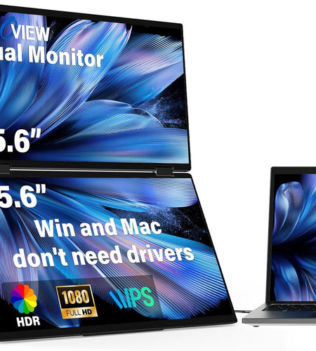 InnoView Foldable 15.6" Dual Portable Monitor-INVPM009-05B