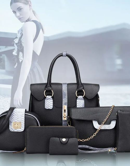 Load image into Gallery viewer, Trendy European Style Snake Print Shoulder Bag Set
