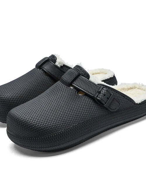 Load image into Gallery viewer, Fleece-Lined Eva Soft Bottom Slippers for Home Travel
