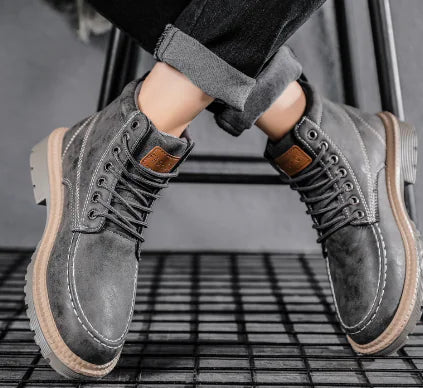 Load image into Gallery viewer, Men's Retro Fashion Casual Leather Tooling Boots
