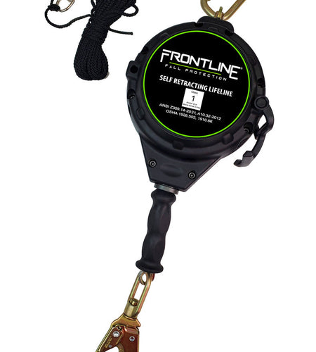 Frontline RPG30 30' Cable Single Leg SRL with Steel Snap Hook End with Carry on Handle and Tagline
