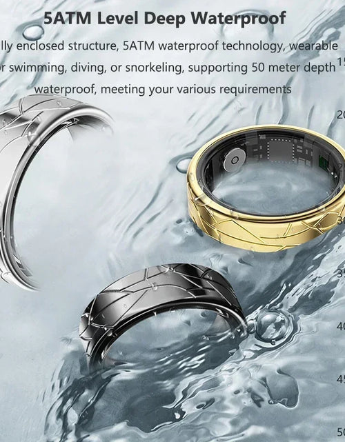 Load image into Gallery viewer, Smart Ring Women Health Tracker Heart Rate Blood Oxygen Photo Control Brush Tiktok Waterproof Multi-sport Modes Men Fitness Ring
