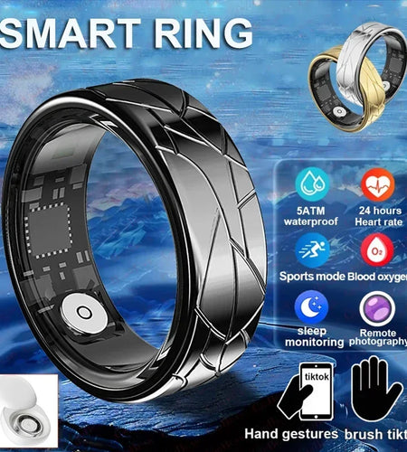 Smart Ring Women Health Tracker Heart Rate Blood Oxygen Photo Control Brush Tiktok Waterproof Multi-sport Modes Men Fitness Ring