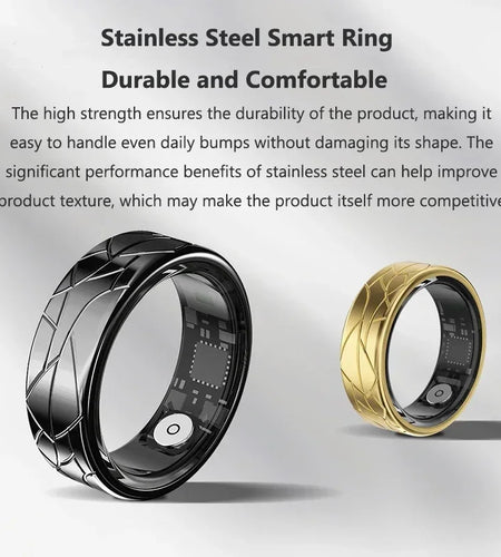 Smart Ring Women Health Tracker Heart Rate Blood Oxygen Photo Control Brush Tiktok Waterproof Multi-sport Modes Men Fitness Ring