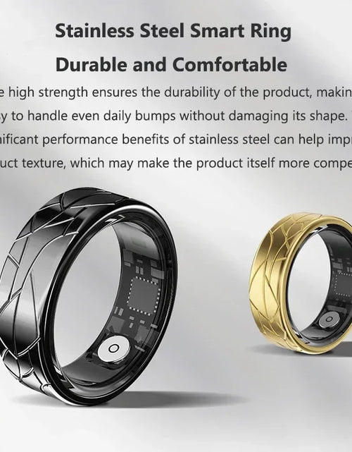 Load image into Gallery viewer, Smart Ring Women Health Tracker Heart Rate Blood Oxygen Photo Control Brush Tiktok Waterproof Multi-sport Modes Men Fitness Ring
