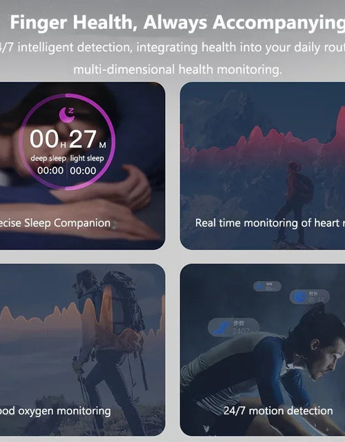 Load image into Gallery viewer, Smart Ring Women Health Tracker Heart Rate Blood Oxygen Photo Control Brush Tiktok Waterproof Multi-sport Modes Men Fitness Ring
