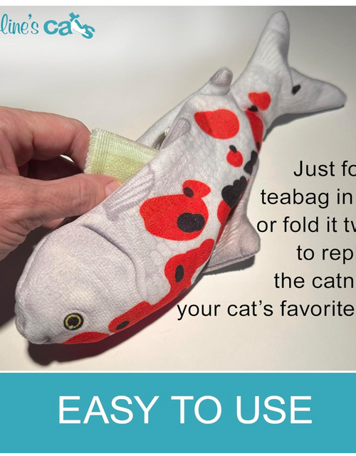 Load image into Gallery viewer, Caroline's Cats Organic Catnip Packets for Cat Toys 2.0 – More Potent Refill Pouches for Flapping Bird, Flopping Fish, and Others, 10 Tea Bags
