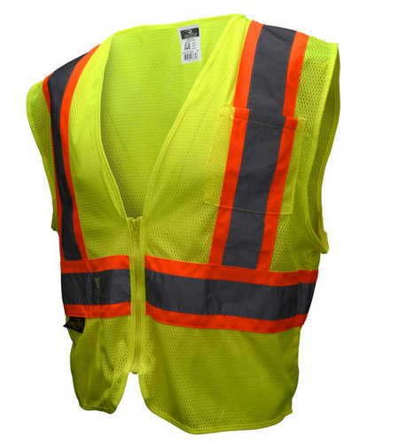 Hi-vis Mesh Vest Type R Class 2 Two-tone Green Silver