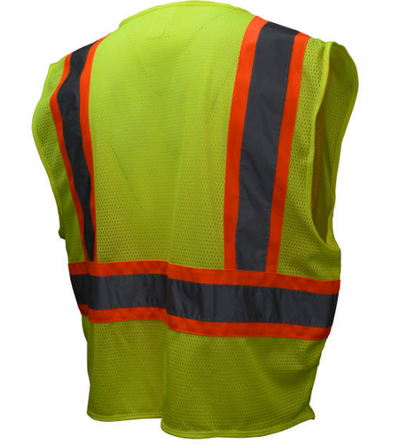 Hi-vis Mesh Vest Type R Class 2 Two-tone Green Silver