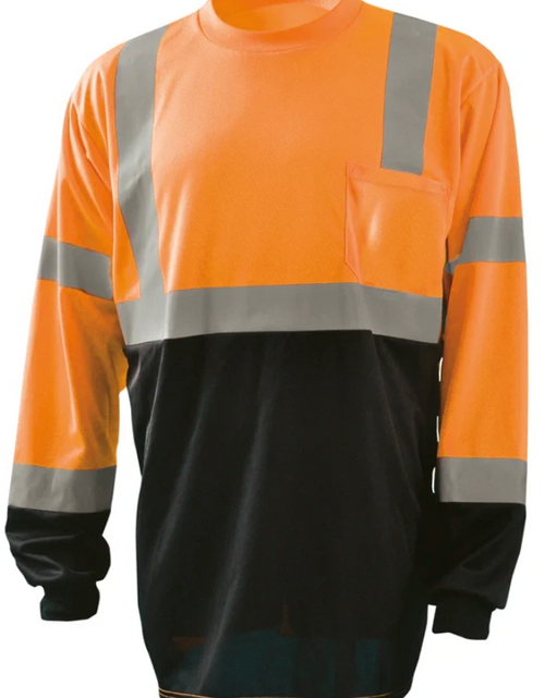 Load image into Gallery viewer, Black Bottom Wicking Birdseye Long Sleeve Shirt
