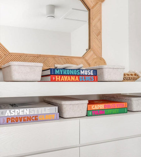 The Sculpted Bin - Long with Lid | Set of 3
