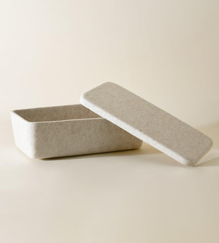 The Sculpted Bin - Long with Lid | Set of 3