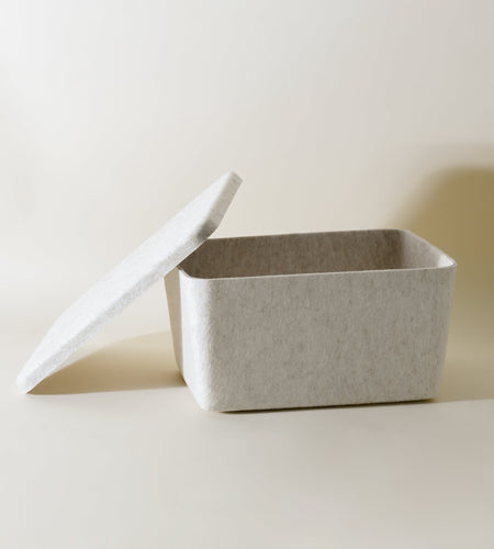 The Sculpted Bin - Wide with Lid | Set of 3