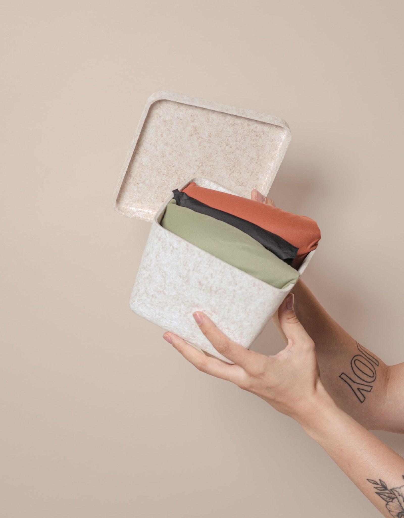 The Sculpted Bin - Petite with Lid | Set of 3