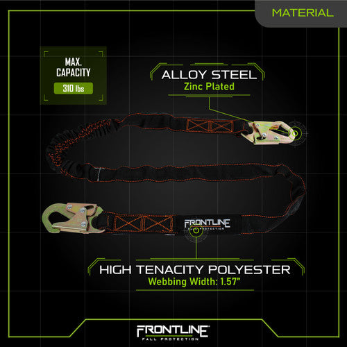 Load image into Gallery viewer, Frontline LIS61S Combat 6' Single Leg Snaphook Lanyard with Internal Shock Absorber
