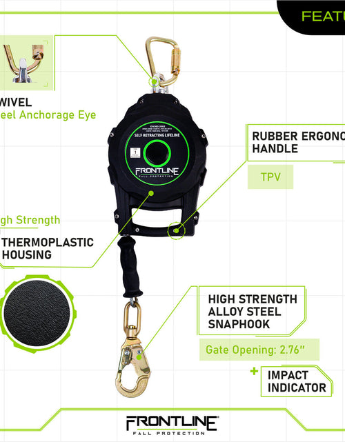 Load image into Gallery viewer, Frontline RPG30 30' Cable Single Leg SRL with Steel Snap Hook End with Carry on Handle and Tagline
