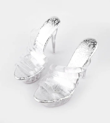 Transparent High Heels Peep Toe Summer Sandals for Women